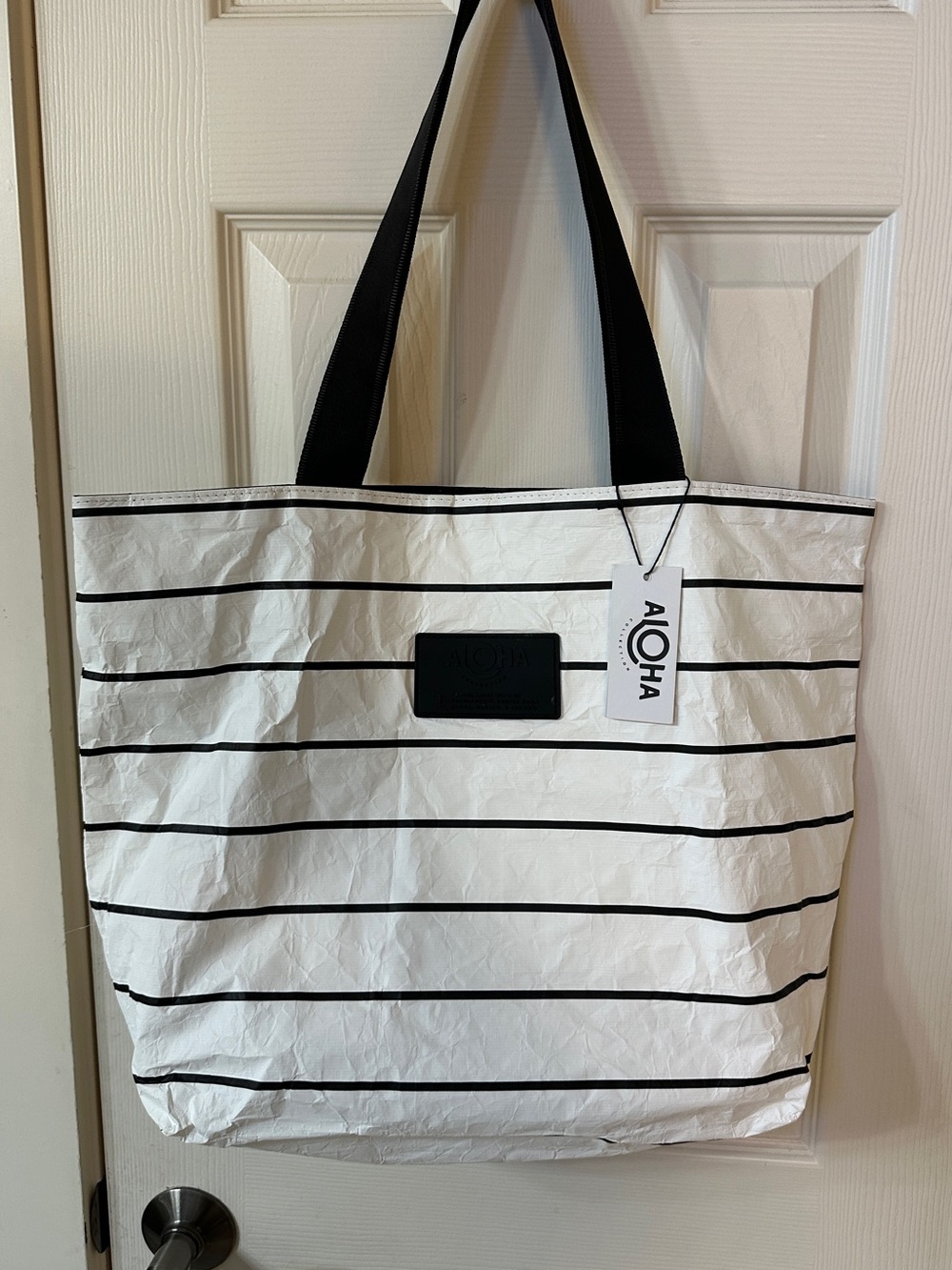 Aloha Collection Day Tripper Bag Black Stripe Travel Beach Pool
